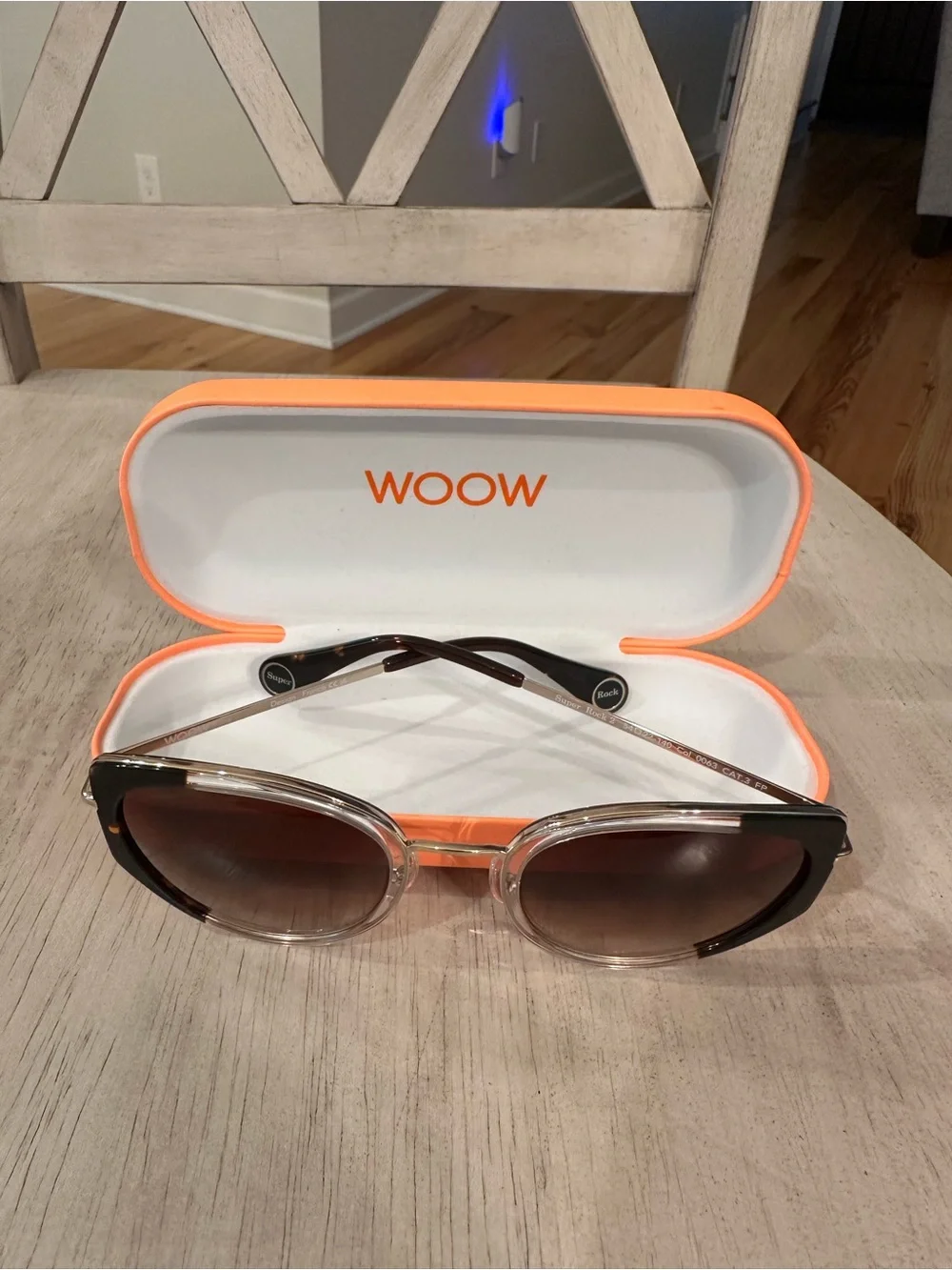 Women's WOOW French designed Sunglasses - Black/Clear Gradient Lenses
